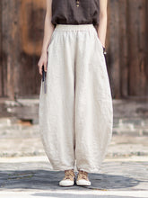Women's Cotton-Linen Artistic Retro Loose Ramie Skirt-Pants – Versatile Relaxed-Fit Wide-Leg Pants with Elastic Waist – 20260511