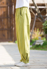Women linen trousers,,Summer linen pants,vintage linen pants, linen cotton casual pants,elastic waist linen pants