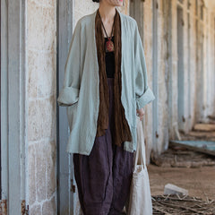 Vintage Chinese linen shirt, linen button blouse,loose cotton linen shirt, summer linen blouse plus size