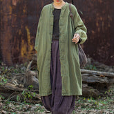 Women's Loose Cotton Linen Long Shirt, Vintage Casual Cotton Linen Washed Jacket Plus Size