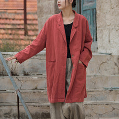 Women's Cotton Linen Suit jacket, Vintage Stonewashed Suit Jacket