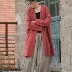 Women's Cotton Linen Suit jacket, Vintage Stonewashed Suit Jacket