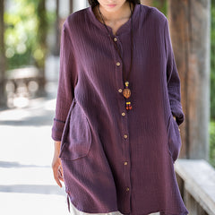 Summer long sleeve cotton shirt,vintage chinese shirt