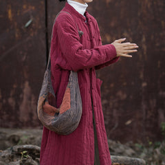 Vintage Linen Coat,Chinese Frog Button Cotton Linen Winter Jacket