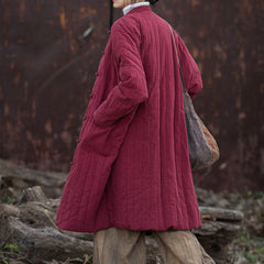 Vintage Linen Coat,Chinese Frog Button Cotton Linen Winter Jacket