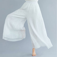 Summer cotton elasticated waist wide leg pants.