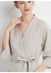 100% linen robe, linen pajamas, loose comfortable linen pajamas 20250313