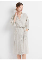 100% linen robe, linen pajamas, loose comfortable linen pajamas 20250313