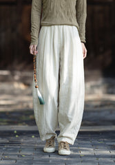 2026 Winter New Arrival: Original Cotton-Linen Pants with Piping and Pleats—Slimming, Zen-Inspired Casual Pants for Women, Versatile Long Pants