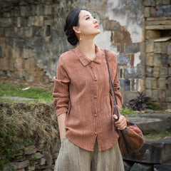 Summer Cotton Linen shirt, Vintage Chinese shirt, 20250408