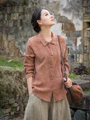 Summer Cotton Linen shirt, Vintage Chinese shirt, 20250408