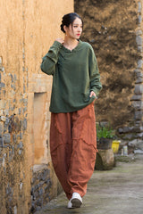 Long Sleeve Standing Collar Cotton Linen Frog Button Shirt, Vintage Chinese Casual Shirt 20250604