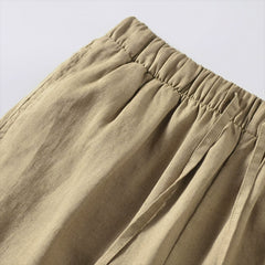 100% Linen Ankle Pants,Vintage Casual Loose Linen Ankle Pants,Summer Loose Casual Linen Ankle Pants,summer linen pants 20250313