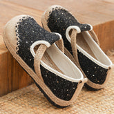 Summer Cotton Linen Shoes,vintage Casual Shoes,Women's Handmade Loafers
