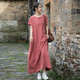 Summer Cotton Linen dress, Vintage Chinese Dresses 20250417
