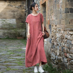 Summer Cotton Linen dress, Vintage Chinese Dresses 20250417