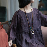 Purple linen shirt,vintage washed linen shirt,casual linen shirt plus size