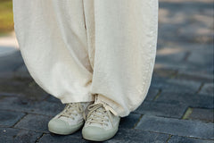 Women's Loose Casual Elastic Waist Cotton Linen Pants, Vintage Cotton Linen Harlem Pants (Autumn and Winter) 20240920