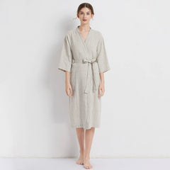 100% linen robe, linen pajamas, loose comfortable linen pajamas 20250313