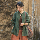 Vintage summer Chinese long sleeve shirt, cotton and linen washed and brushed frog button shirt 20250604