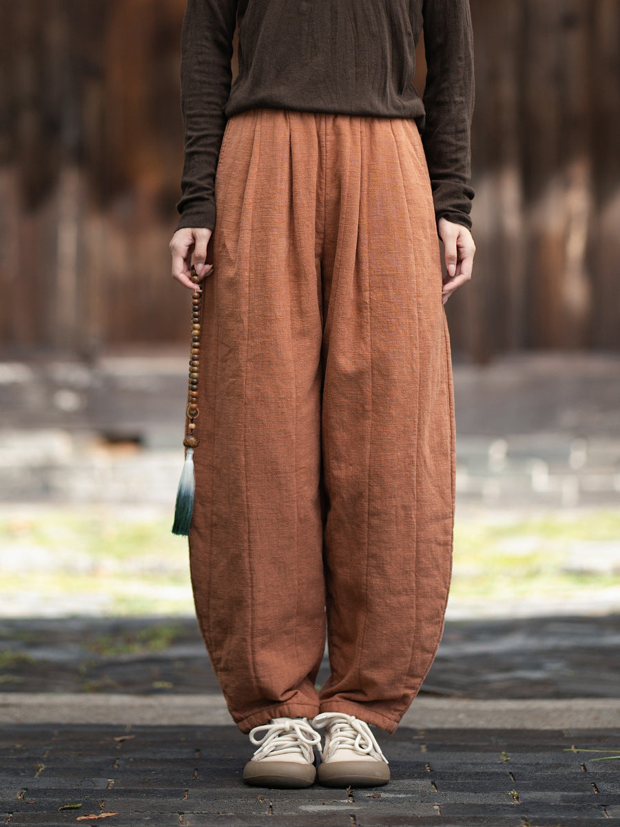 2026 Winter New Arrival: Original Cotton-Linen Pants with Piping and Pleats—Slimming, Zen-Inspired Casual Pants for Women, Versatile Long Pants