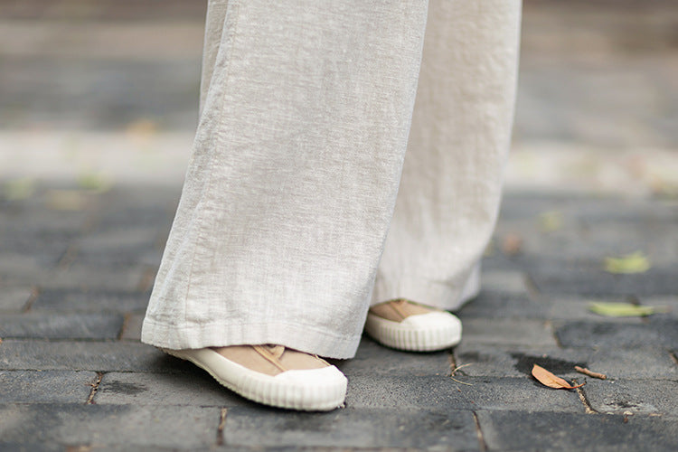 New Arrival: Women's Cotton-Linen Artistic Retro Loose Ramie Skirt-Pants – Versatile Relaxed-Fit Wide-Leg Pants with Elastic Waist – 20260511