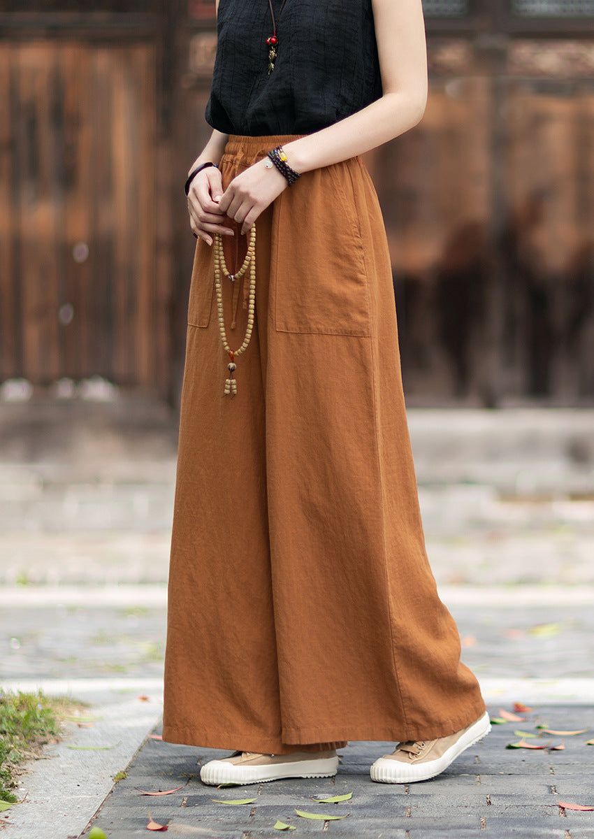 New Arrival: Versatile, Artistic Tie-Waist Relaxed-Fit Skirt-Pants for Women—Lightweight Tencel-Linen Wide-Leg Pants with Flowing Drape 20260511