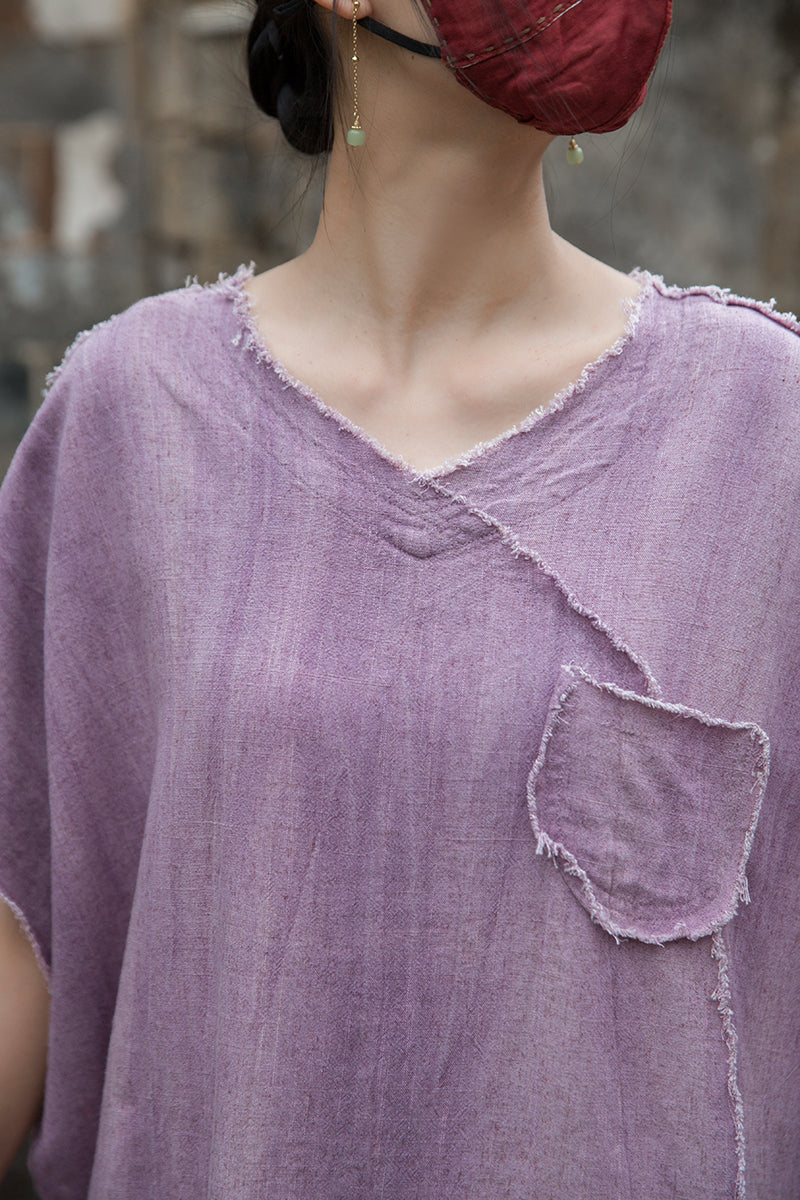 Summer Chinese loose cardigan, cotton linen washed frog long shirt 20250604