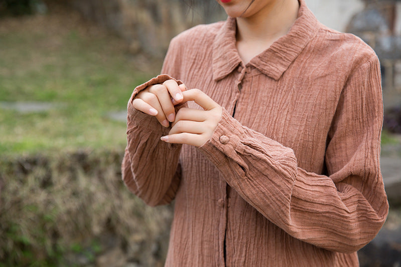Summer Cotton  Linen shirt, Vintage Chinese  shirt, 20250408