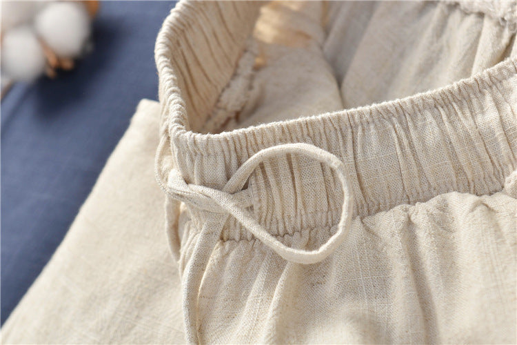 Linen wide leg pants,summer  linen pants ,linen pants women ,linen elastic waist pants,90s linen pants