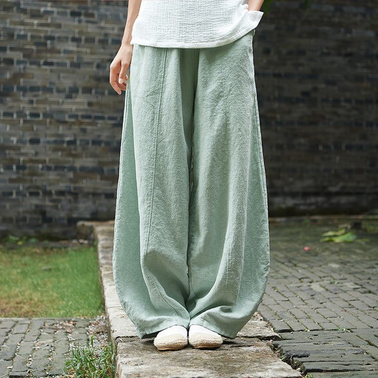 Linen wide-leg pants,vintage linen  pants, summer linen pants, linen straight-leg pants, linen yoga pants, cotton  linen harem pants