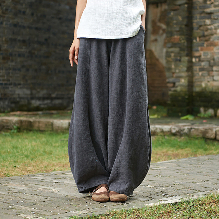 Linen wide-leg pants,vintage linen  pants, summer linen pants, linen straight-leg pants, linen yoga pants, cotton  linen harem pants