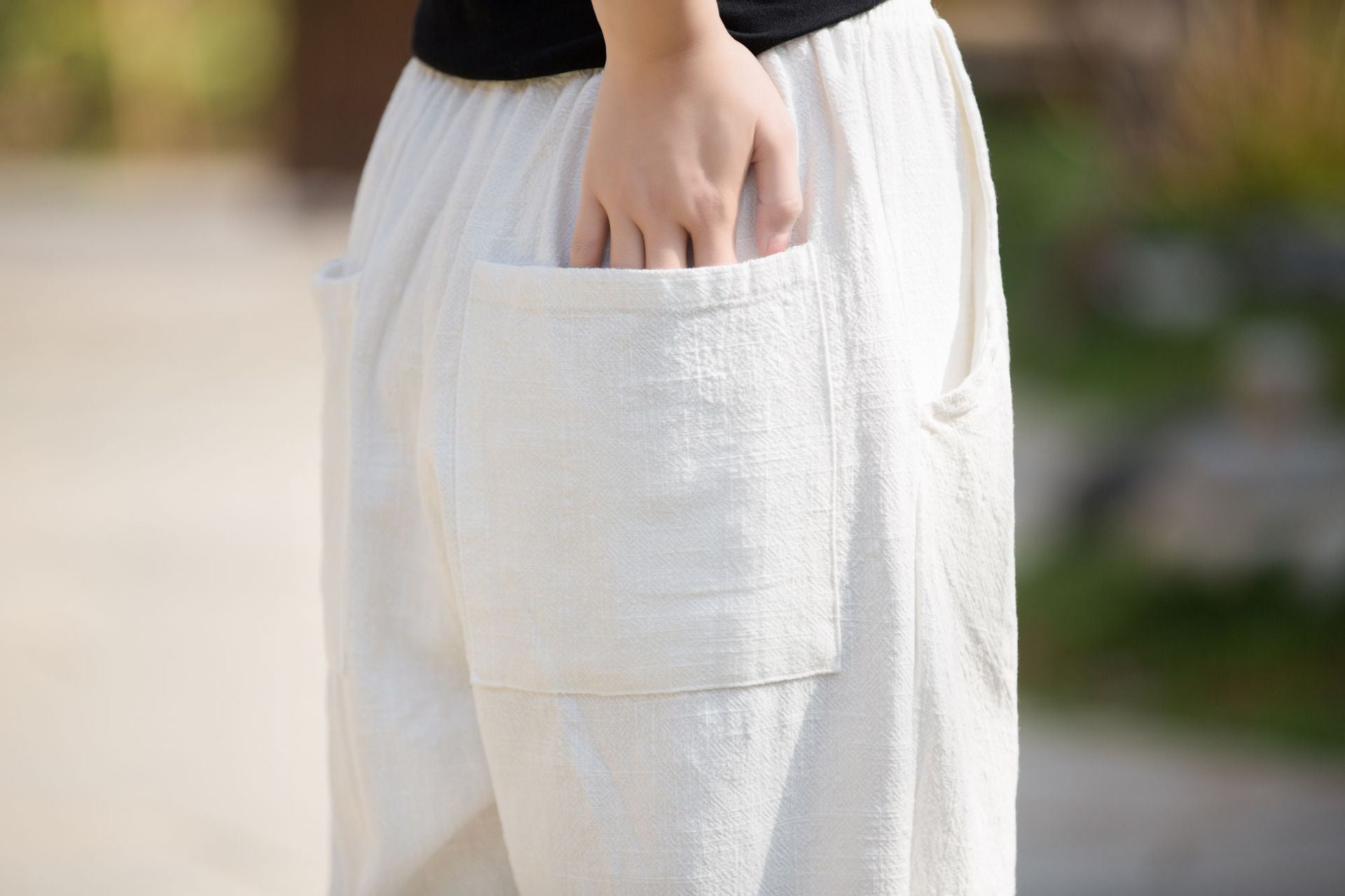 Women linen trousers,,Summer linen pants,vintage linen pants, linen cotton casual  pants,elastic waist  linen pants