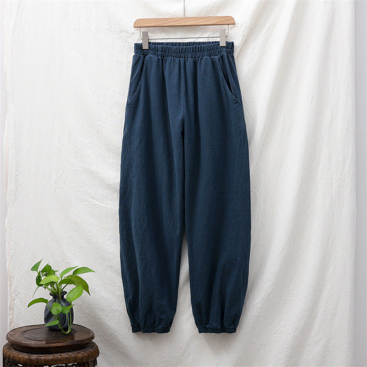 Women's casual linen pants,vintage cotton linen pants