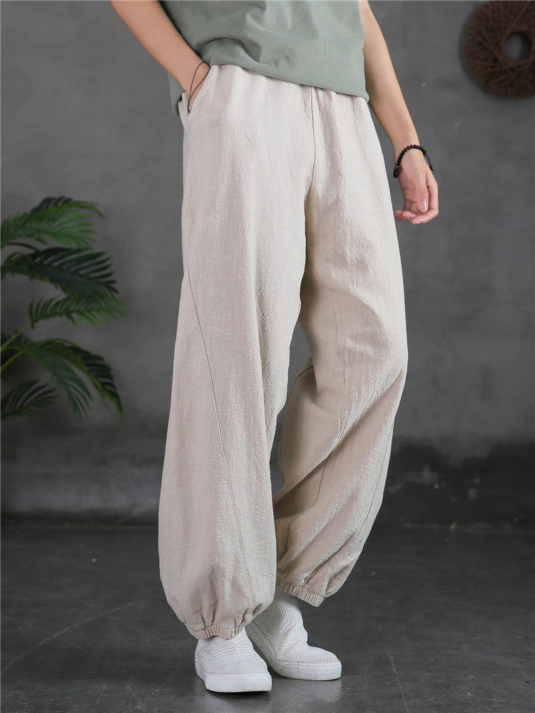 Women's casual linen pants,vintage cotton linen pants