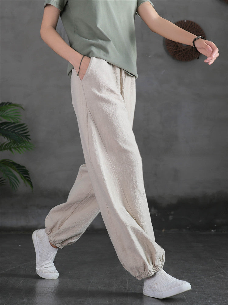 Women's casual linen pants,vintage cotton linen pants