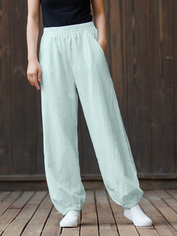 Women's casual linen pants,vintage cotton linen pants