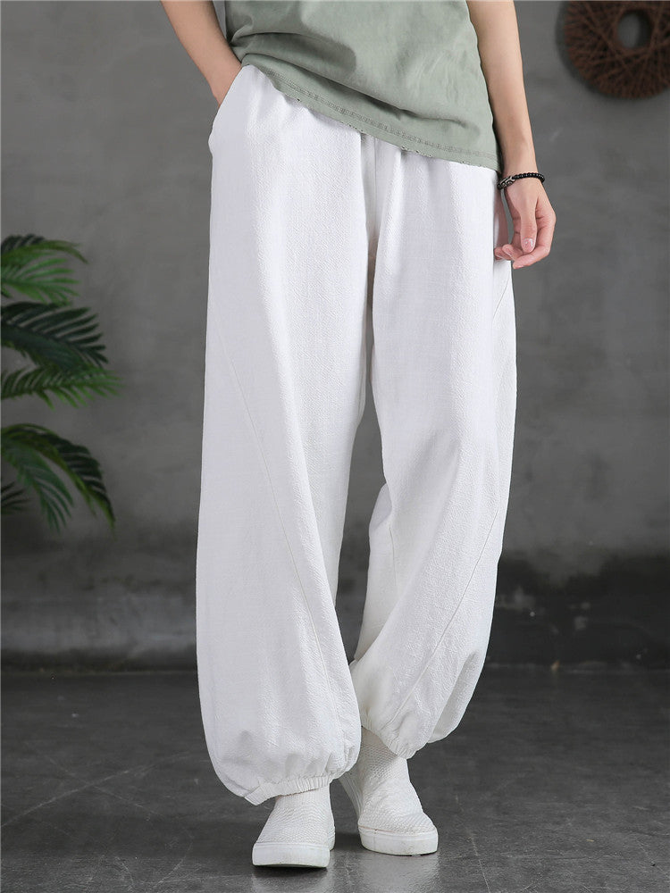 Women's casual linen pants,vintage cotton linen pants