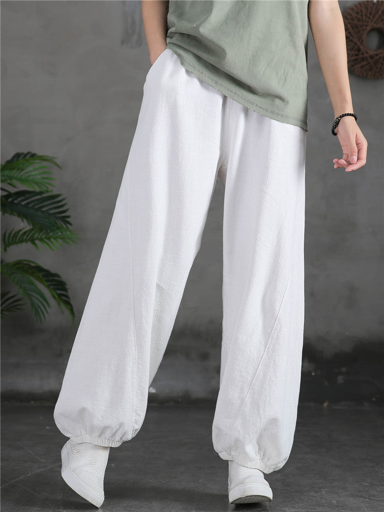 Women's casual linen pants,vintage cotton linen pants