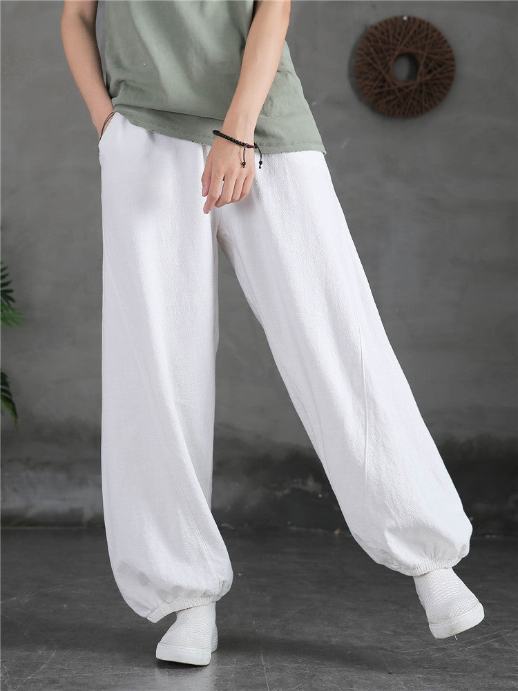 Women's casual linen pants,vintage cotton linen pants