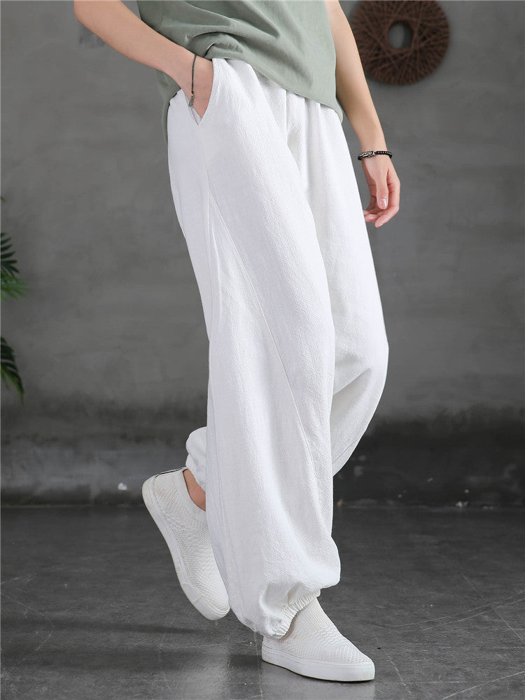 Women's casual linen pants,vintage cotton linen pants