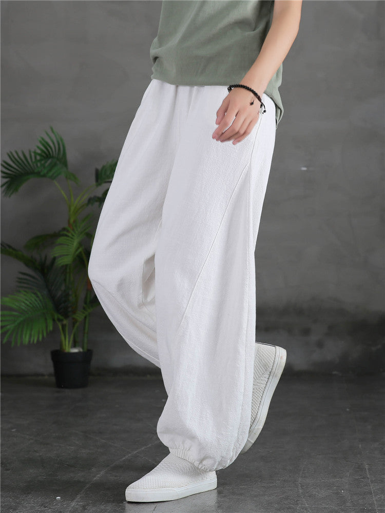 Women's casual linen pants,vintage cotton linen pants