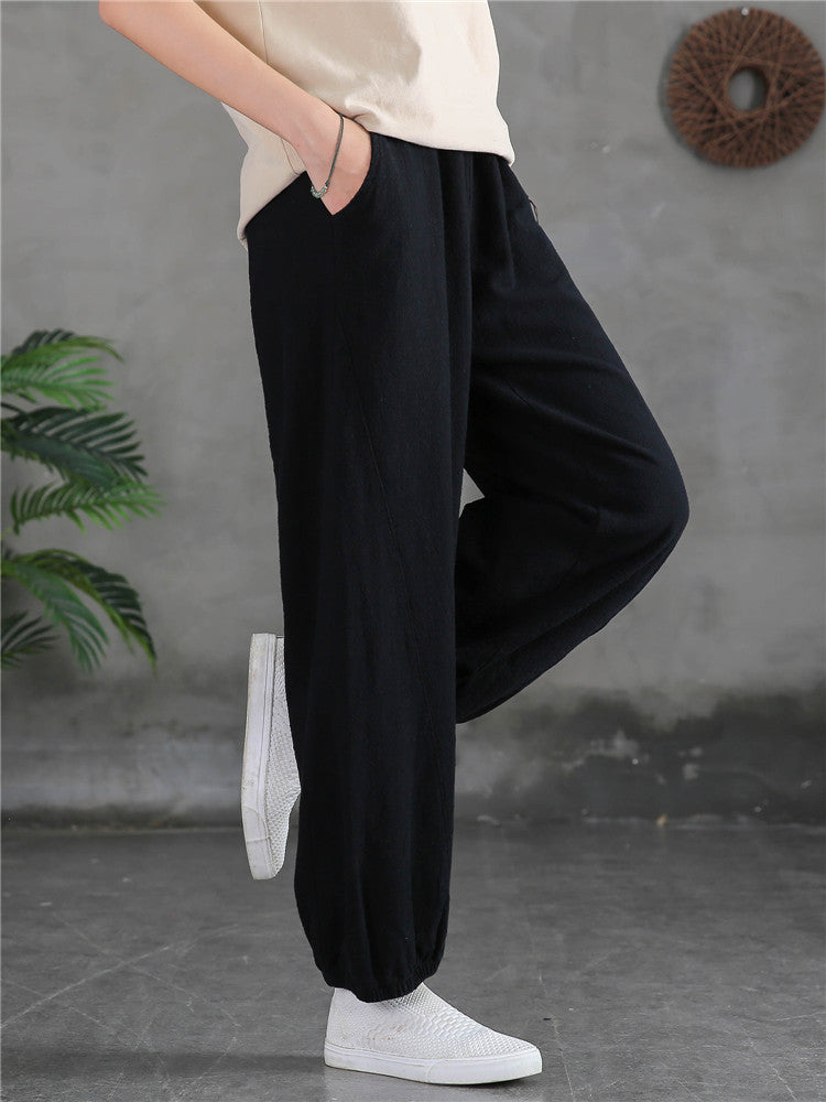 Women's casual linen pants,vintage cotton linen pants