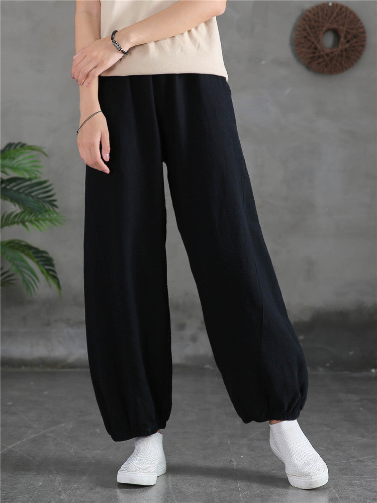 Women's casual linen pants,vintage cotton linen pants