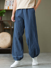 Women's casual linen pants,vintage cotton linen pants