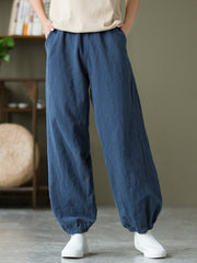 Women's casual linen pants,vintage cotton linen pants