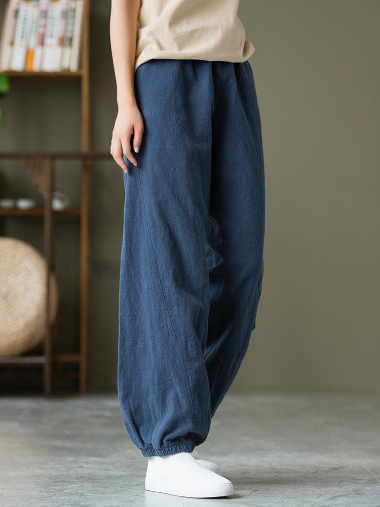 Women's casual linen pants,vintage cotton linen pants