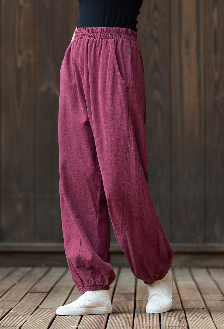 Women's  linen pants,vintage cotton linen pants