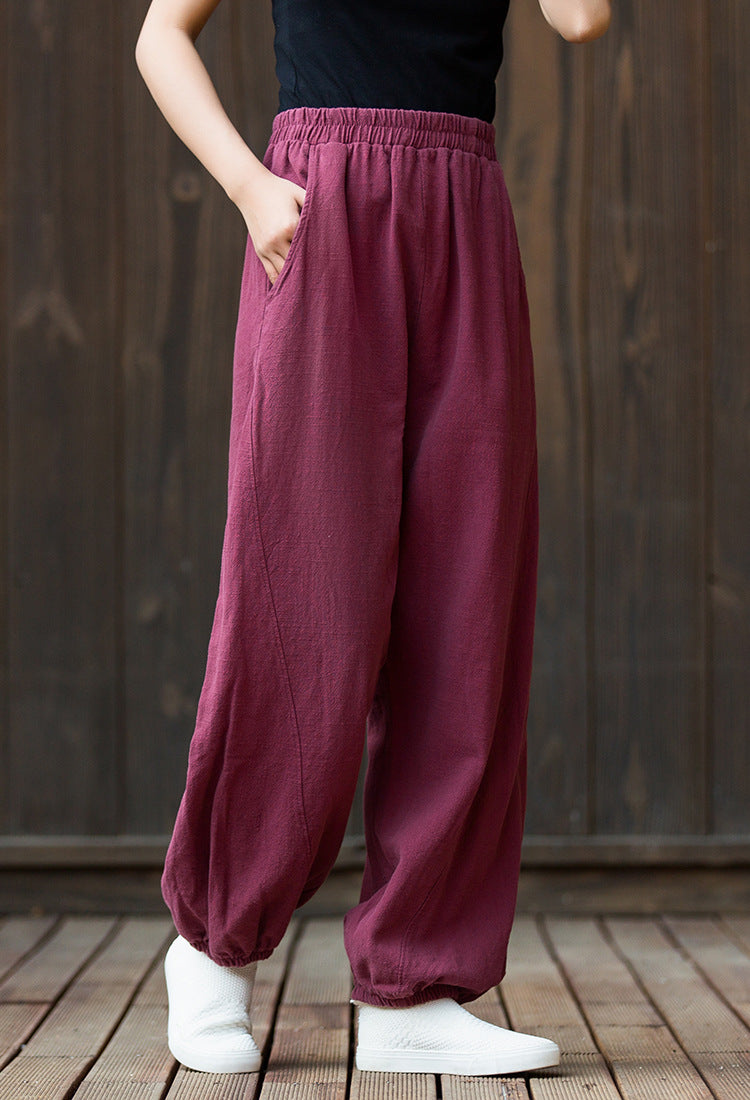 Women's  linen pants,vintage cotton linen pants