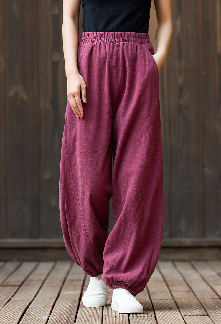 Women's  linen pants,vintage cotton linen pants